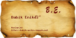 Babik Enikő névjegykártya